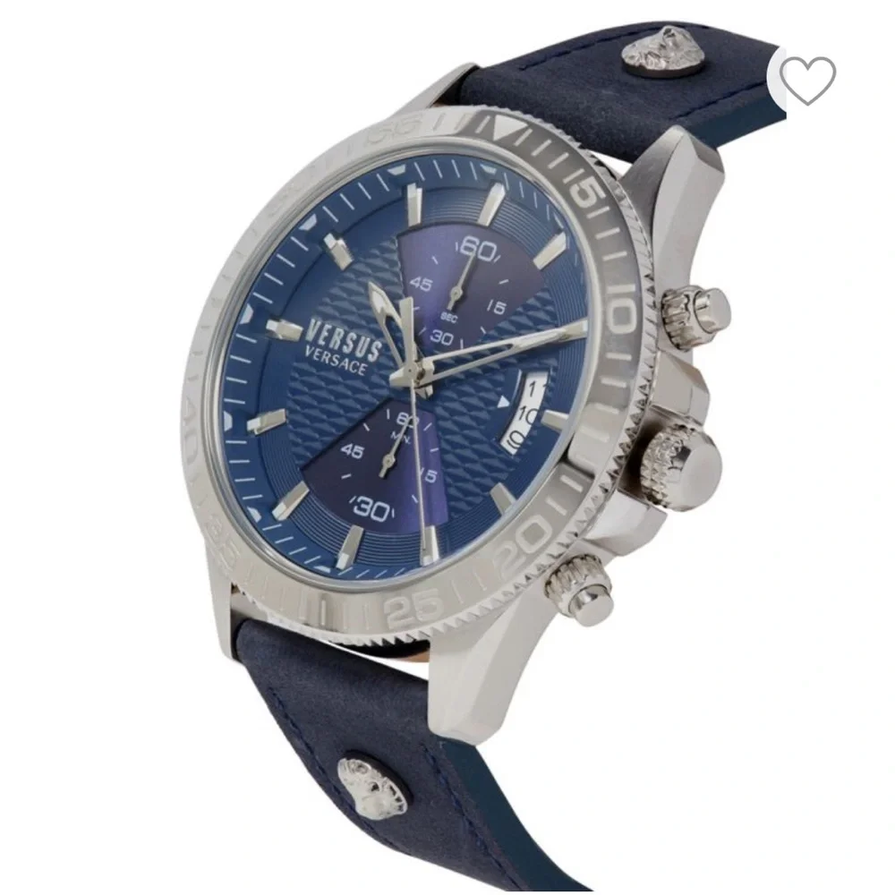 VERSUS VERSACE 46MM Stainless Steel & Leather Strap Watch 🔥Read Descrption🔥